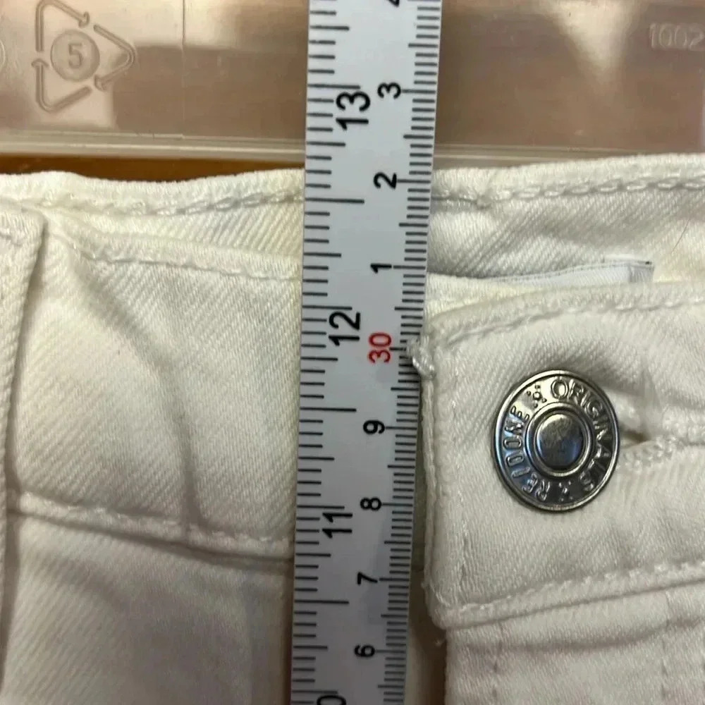 Re/done womens jean 70 stove pipe wide leg white 28 denim work school streetwear - Picture 6 of 12